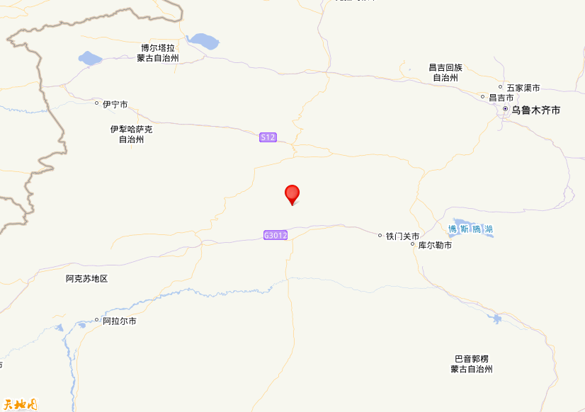 2019年09月16日00时34分，在新疆巴音郭楞州轮台县发生了M 3.9级地震，震中纬度42.31，经度84.32。