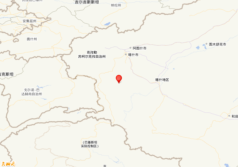 2020年06月30日21时13分，在新疆克孜勒苏州阿克陶县发生了M 3.2级地震，震中纬度38.35，经度75.73。