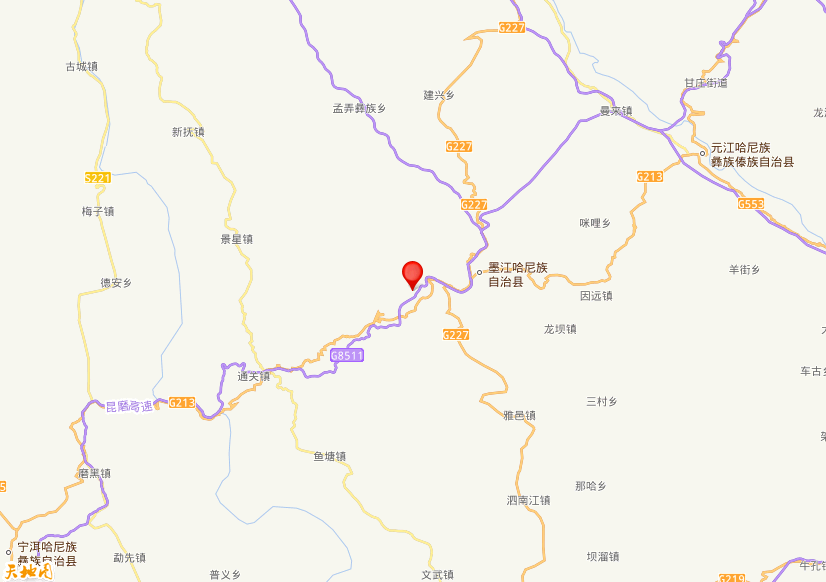 2020年08月01日06时53分，在云南普洱市墨江县发生了M 3.5级地震，震中纬度23.41，经度101.60。