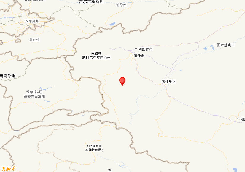 2020年09月18日14时47分，在新疆克孜勒苏州阿克陶县发生了M 3.1级地震，震中纬度38.33，经度75.67。