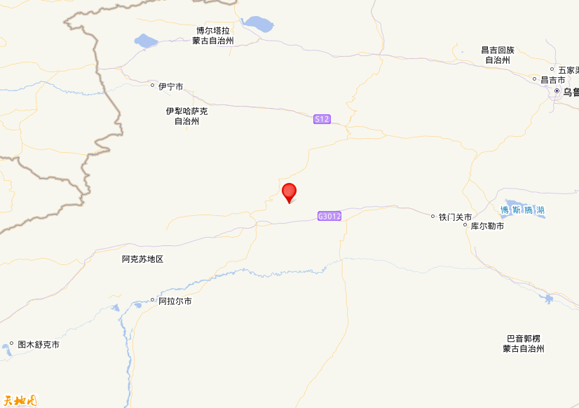 2020年09月19日05时03分，在新疆阿克苏地区库车市发生了M 3.8级地震，震中纬度42.05，经度83.43。