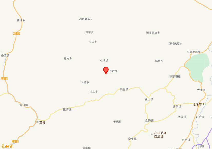 2020年10月25日11时45分，在四川绵阳市北川县发生了M 3.0级地震，震中纬度31.94，经度104.22。
