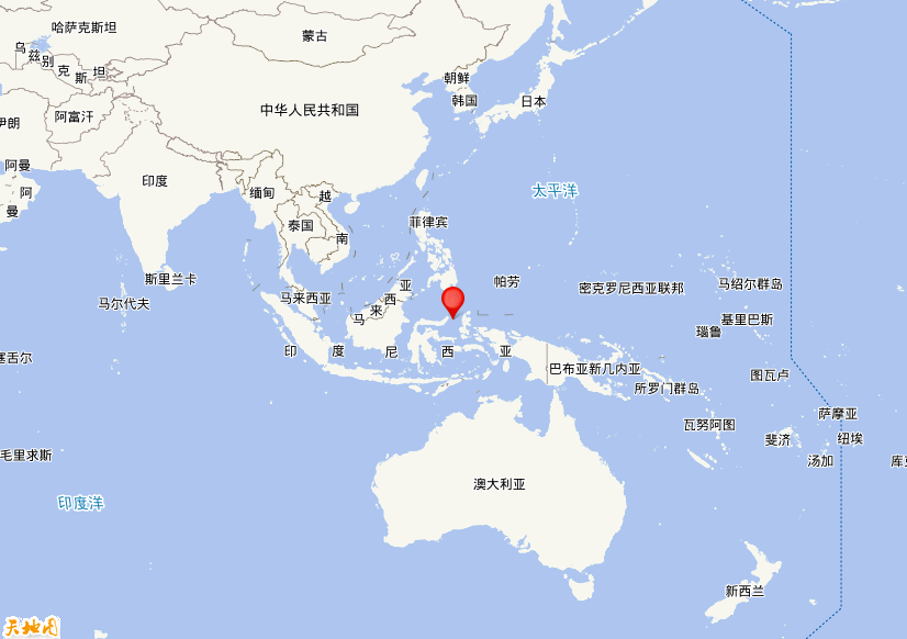 2021年10月14日23时16分，在印尼马鲁古海北部发生了M 5.4级地震，震中纬度1.19，经度126.15。