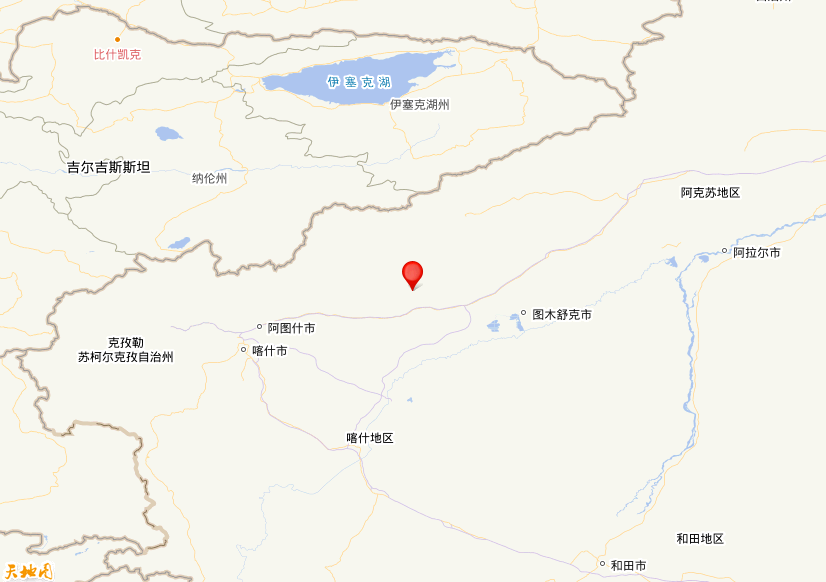 2022年01月24日20时13分，在新疆克孜勒苏州阿图什市发生了M 3.2级地震，震中纬度40.11，经度77.85。