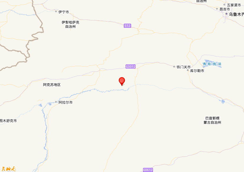 2022年01月26日15时33分，在新疆阿克苏地区库车市发生了M 3.3级地震，震中纬度41.14，经度83.73。