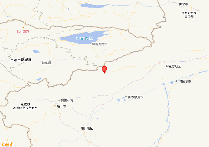 2022年07月03日06时02分，在新疆克孜勒苏州阿合奇县发生了M 5.2级地震，震中纬度40.88，经度78.14。