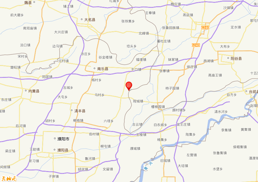 2025年10月25日09时53分，在河南濮阳市清丰县发生了M 2.4级地震，震中纬度35.97，经度115.35。