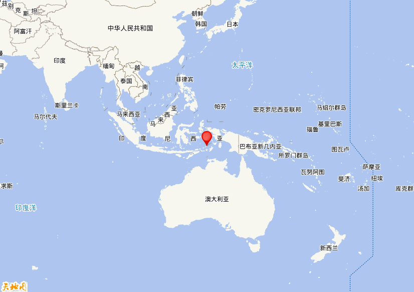 2025年10月28日22时40分，在印尼班达海发生了M 6.4级地震，震中纬度-6.65，经度130.05。
