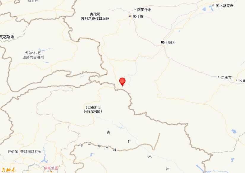 2025年11月01日20时12分，在新疆喀什地区塔什库尔干县发生了M 3.4级地震，震中纬度36.86，经度75.71。