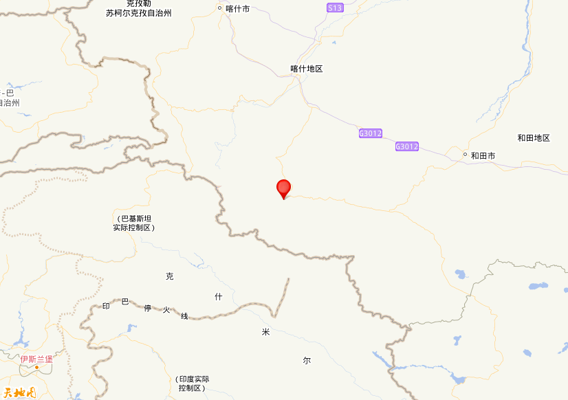 2025年11月14日17时56分，在新疆喀什地区叶城县发生了M 3.3级地震，震中纬度36.39，经度77.02。