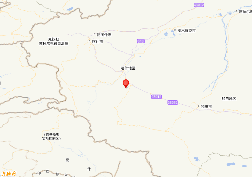 2026年03月18日09时55分，在新疆喀什地区叶城县发生了M 3.9级地震，震中纬度37.76，经度77.3。