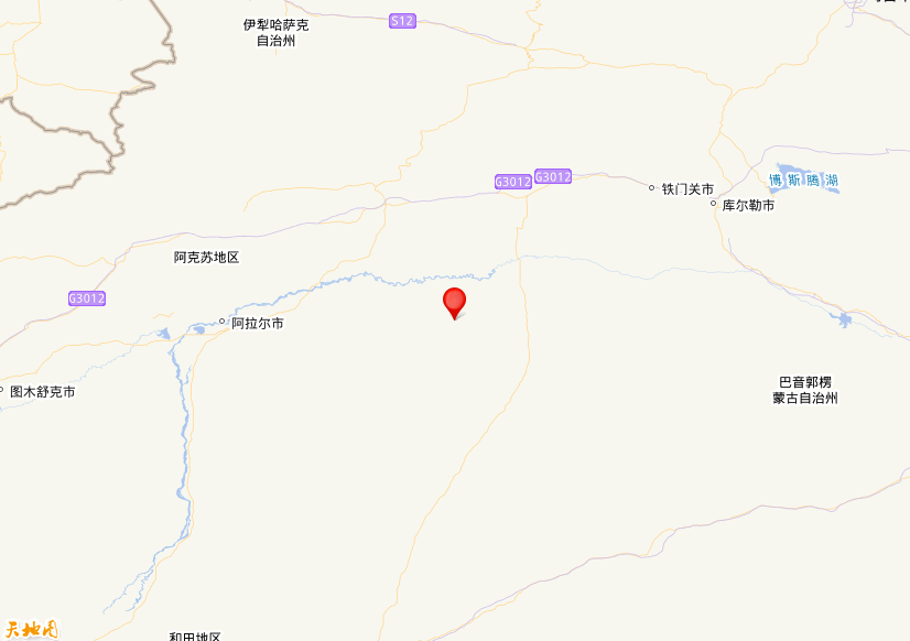 2026年04月07日20时24分，在新疆阿克苏地区沙雅县发生了M 3.3级地震，震中纬度40.56，经度83.6。