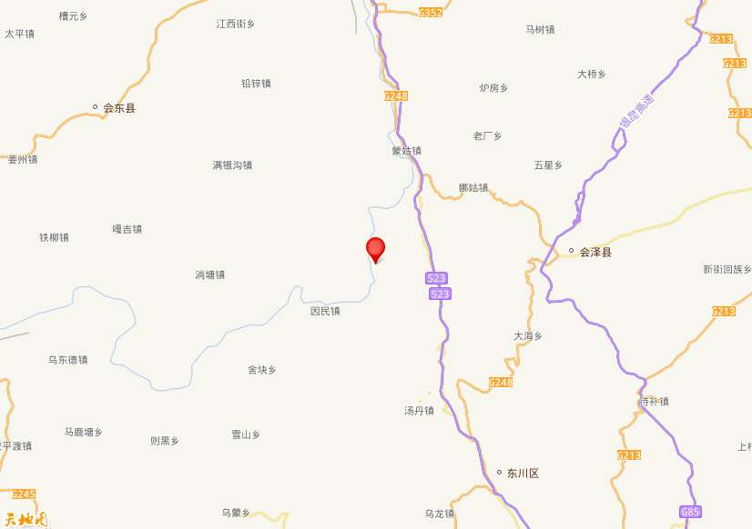 2013年11月16日23时36分，在云南省昆明市东川区、曲靖市会泽县、四川省凉山彝族自治州会东县交界发生了M 4.5级地震，震中纬度26.4，经度103。