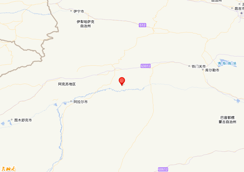 2023年09月26日01时13分，在新疆阿克苏地区沙雅县发生了M 3.2级地震，震中纬度41.12，经度83.17。