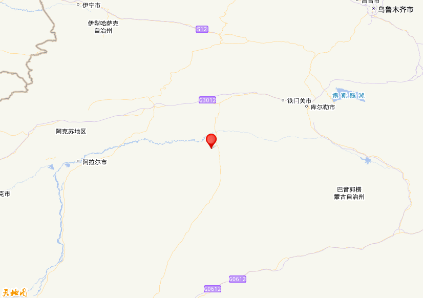 2024年06月23日03时00分，在新疆巴音郭楞州尉犁县发生了M 3.3级地震，震中纬度40.81，经度84.14。