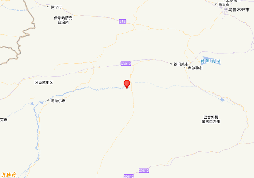 2024年06月24日13时36分，在新疆巴音郭楞州尉犁县发生了M 4.9级地震，震中纬度40.95，经度84.1。