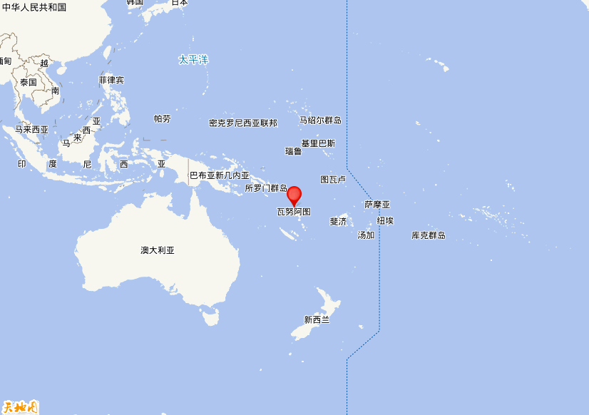 2024年06月24日16时03分，在瓦努阿图群岛发生了M 6.3级地震，震中纬度-14.6，经度167.25。