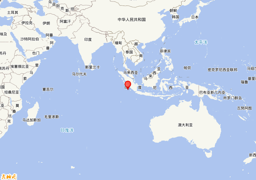 2024年07月10日23时32分，在印尼苏门答腊岛南部海域发生了M 5.7级地震，震中纬度-5.4，经度101。