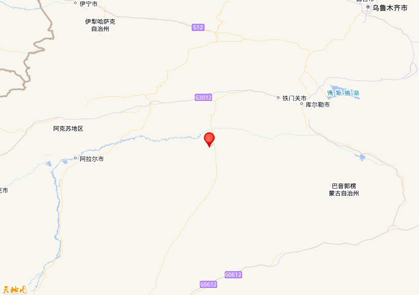 2024年07月12日09时56分，在新疆巴音郭楞州尉犁县发生了M 3.6级地震，震中纬度40.78，经度84.18。