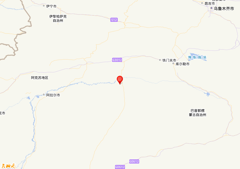 2024年10月16日19时43分，在新疆巴音郭楞州尉犁县发生了M 5.2级地震，震中纬度40.93，经度84.16。