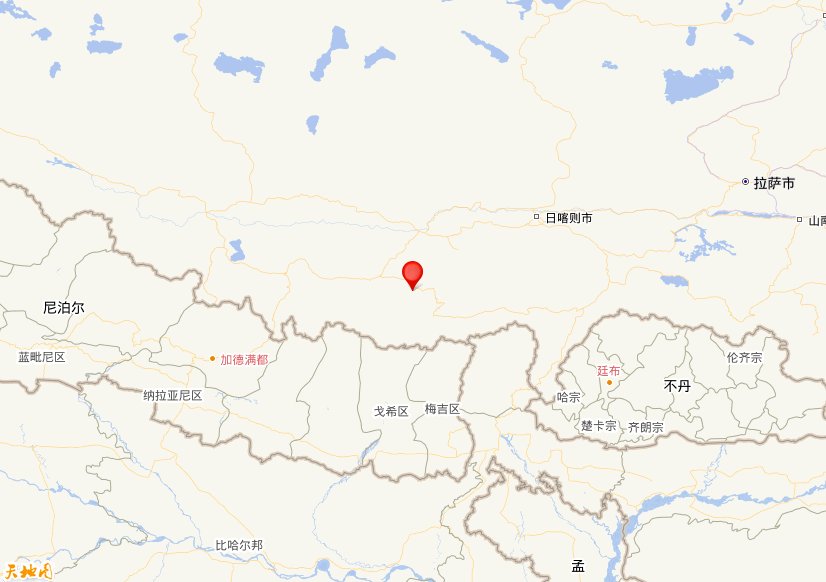 2025年01月13日20时58分，在西藏日喀则市定日县发生了M 5.0级地震，震中纬度28.45，经度87.52。