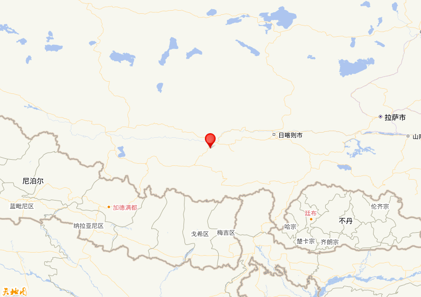 2025年03月13日16时37分，在西藏日喀则市拉孜县发生了M 3.4级地震，震中纬度28.96，经度87.51。