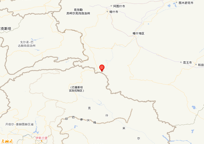 2025年10月09日15时37分，在新疆喀什地区塔什库尔干县发生了M 3.8级地震，震中纬度36.78，经度75.76。
