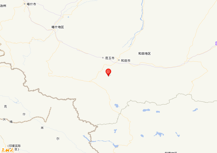 2025年11月12日12时49分，在新疆和田地区和田县发生了M 3.3级地震，震中纬度36.42，经度79.5。