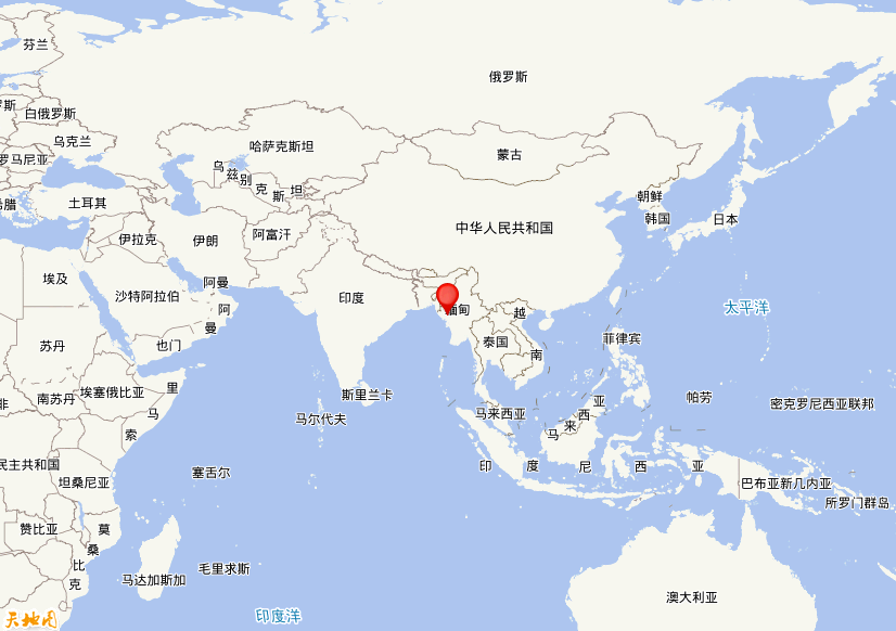 2026年02月03日23时51分，在缅甸发生了M 5.2级地震，震中纬度20.4，经度93.95。