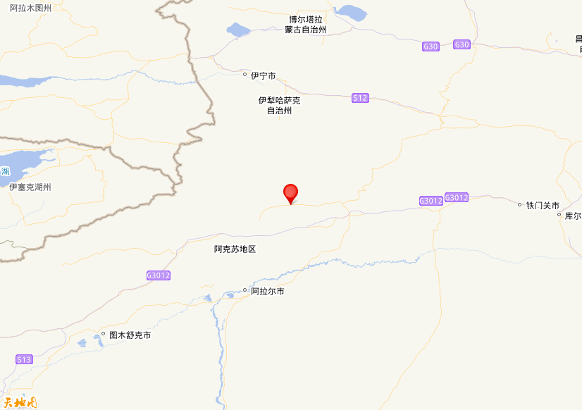 2026年02月09日17时33分，在新疆阿克苏地区拜城县发生了M 3.0级地震，震中纬度41.87，经度82。