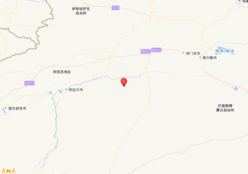2026年02月13日06时46分，在新疆阿克苏地区沙雅县发生了M 4.3级地震，震中纬度40.63，经度83.39。