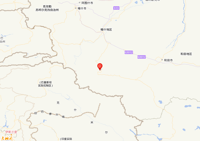 2026年02月14日12时06分，在新疆喀什地区叶城县发生了M 3.1级地震，震中纬度36.63，经度77.1。