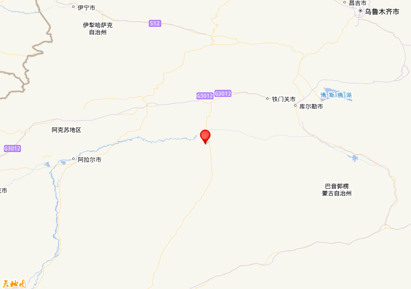 2026年03月29日21时49分，在新疆巴音郭楞州尉犁县发生了M 3.4级地震，震中纬度40.86，经度84.19。