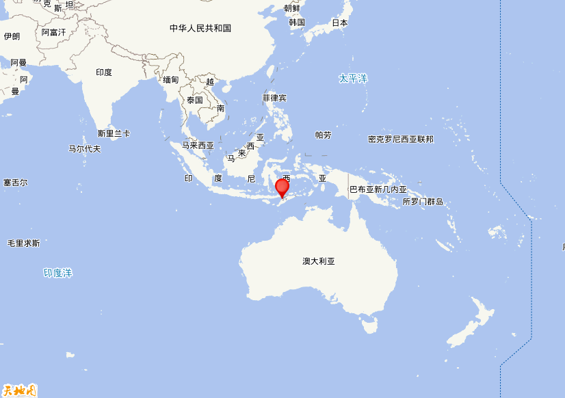 2026年04月21日11时17分，在帝汶岛附近海域发生了M 5.6级地震，震中纬度-9.25，经度124.2。