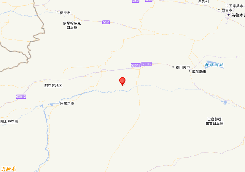 2026年04月23日13时18分，在新疆阿克苏地区库车市发生了M 3.4级地震，震中纬度41.17，经度83.69。