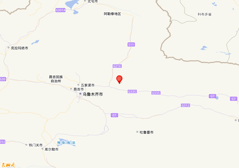 2026年05月03日18时15分，在新疆昌吉州吉木萨尔县发生了M 3.3级地震，震中纬度44.19，经度89.11。
