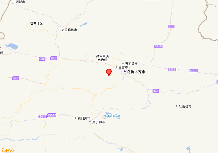 2026年05月27日03时58分，在新疆昌吉州昌吉市发生了M 3.1级地震，震中纬度43.61，经度86.96。