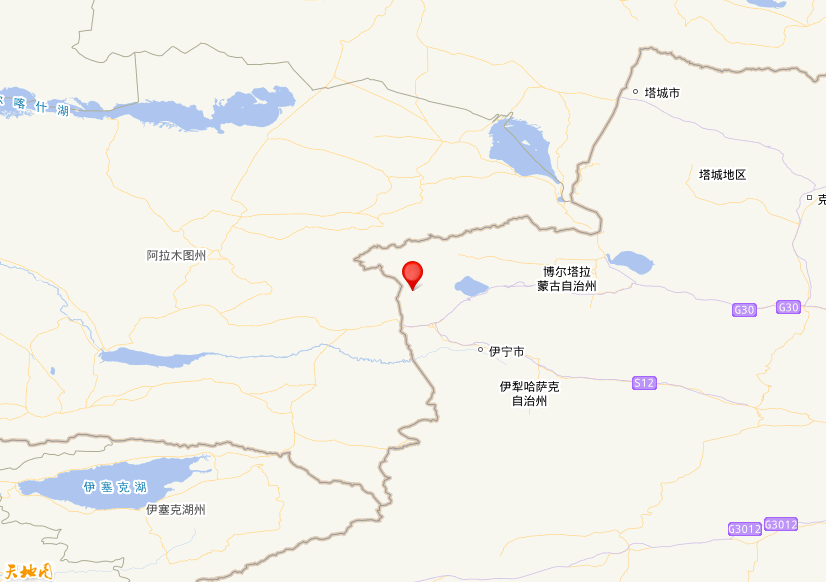 2026年06月05日00时19分，在新疆伊犁州霍尔果斯市发生了M 4.8级地震，震中纬度44.55，经度80.54。