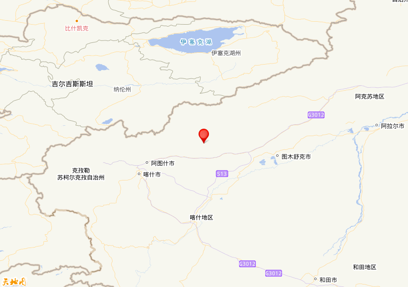 2026年06月19日17时53分，在新疆克孜勒苏州阿图什市发生了M 3.8级地震，震中纬度40.14，经度77.44。