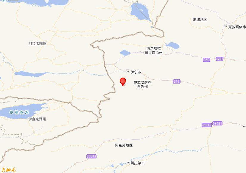 2026年06月22日01时58分，在新疆伊犁州昭苏县发生了M 4.0级地震，震中纬度43.36，经度81.1。