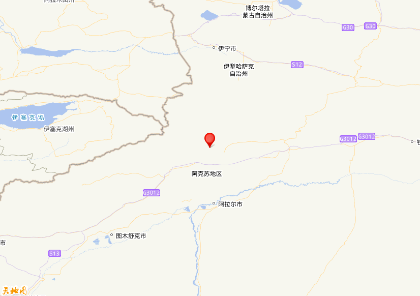 2026年06月29日20时33分，在新疆阿克苏地区拜城县发生了M 4.3级地震，震中纬度41.74，经度81.19。