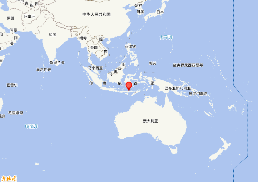 2026年08月15日05时58分，在印尼弗洛勒斯岛附近海域发生了M 7.7级地震，震中纬度-8.4，经度121.4。