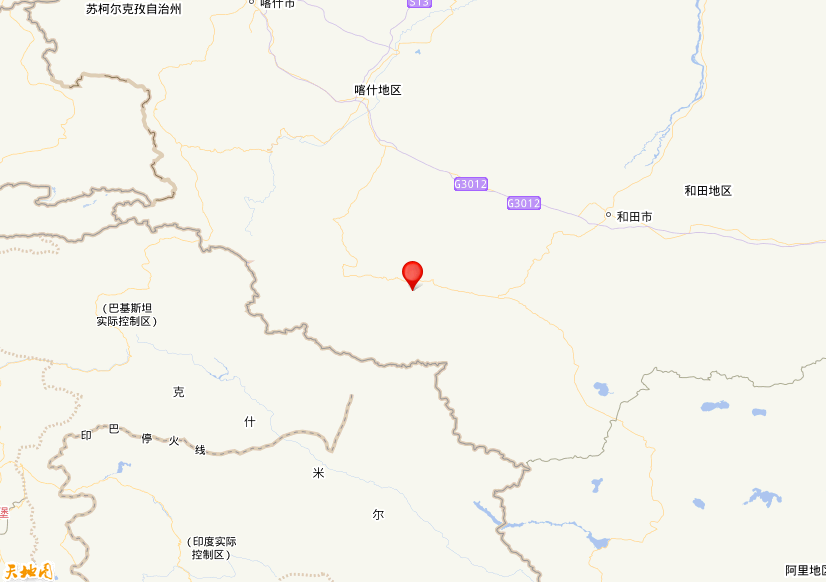 2026年09月23日13时43分，在新疆喀什地区叶城县发生了M 3.2级地震，震中纬度36.28，经度77.77。