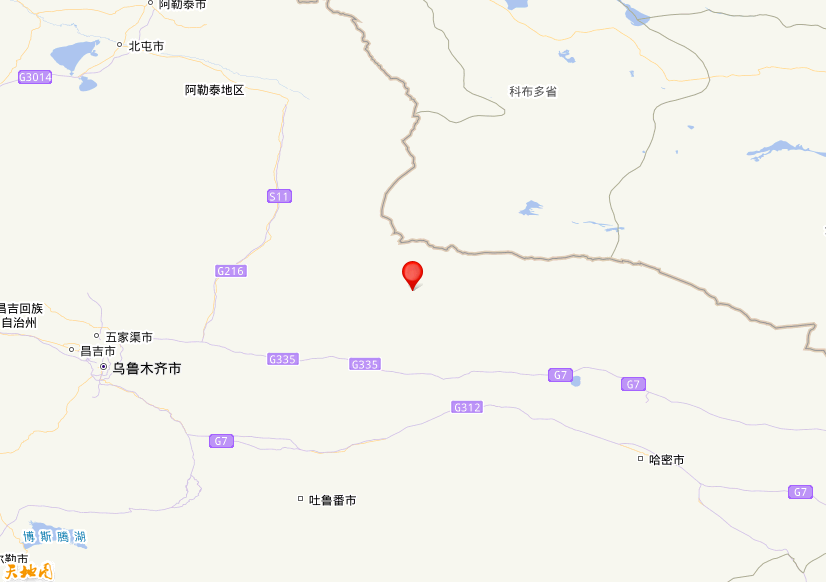 2026年10月14日13时21分，在新疆昌吉州木垒县发生了M 3.3级地震，震中纬度44.65，经度91.02。