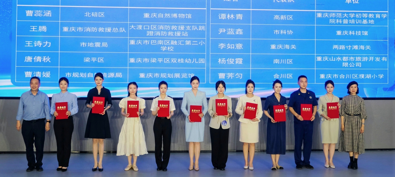 重庆市地震局选手在第十二届重庆科普讲解大赛中荣获佳绩